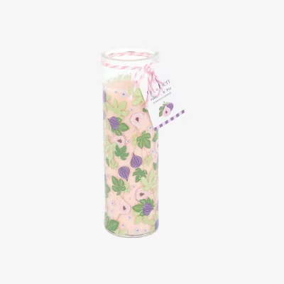 The Range Fig Tree Print Vanilla and Fig Tube Candle - Pink
