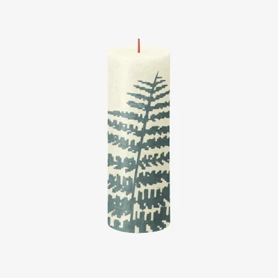 The Range Bolsius Soft Pearl and Fern Rustic Silhouette Candle - White