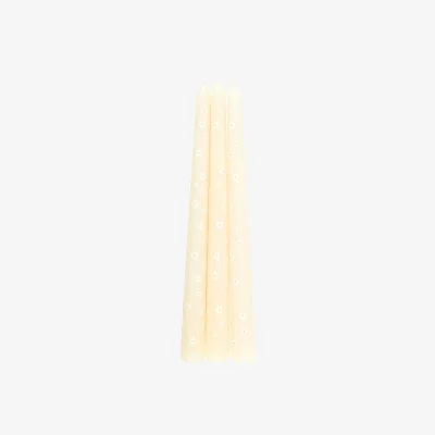The Range Something Different Carrot Patch Daisy Taper Candle (Pack of 3) - White/Yellow
