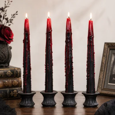 The Range 4pc Vampire Blood Effect Taper Candles - Black