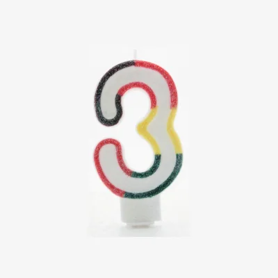 The Range Giant Multicoloured Candle Age 3 Pack of 12 - Grey