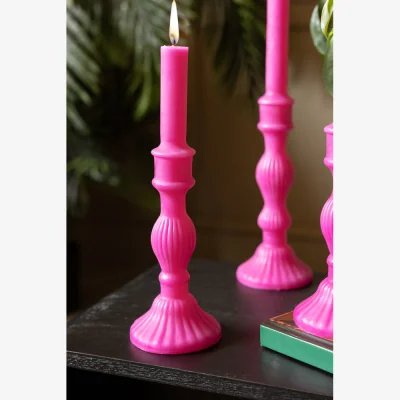 Rockett St George Hot Pink Candlestick Shaped Candle - Medium
