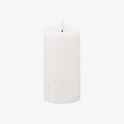The Range Luxer Collection Natural Glow 3x6 Textured Ribbed LED Candle - White