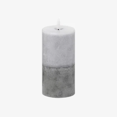 The Range Natural Glow Led Pillar Candle 3X6 - Stone