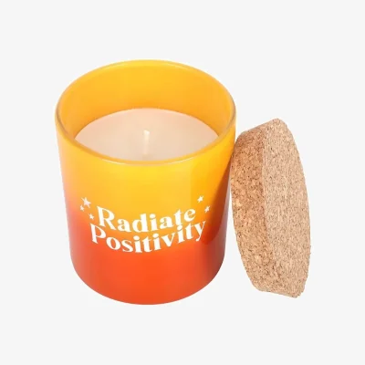 The Range Something Different Radiate Positivity Lemon & Bergamot Scented Candle - Yellow/Orange/White