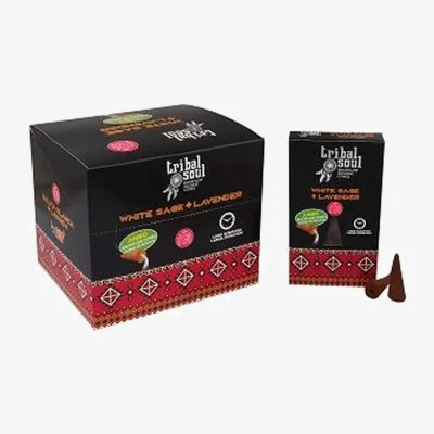 The Range Tribal Soul Backflow Incense Cones Sage  Lavender Pure Sm - Black