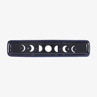 The Range Moon Phase Ceramic Incense Ash Catcher for Rituals, Relaxation - Blue