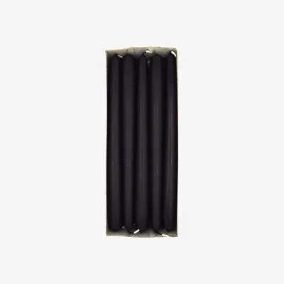 The Range Tapered Dinner Candles, Pack of 10, Unscented, 24 cm - Ecru Matt Finish - Black Matt