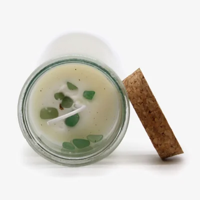 The Range Joyful Magic Spell Candle with Green Aventurine - White