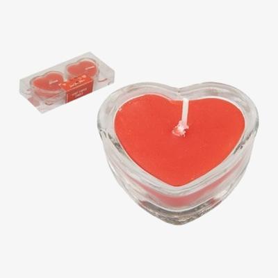 The Range Set Of 2 Heart Tealights - Red