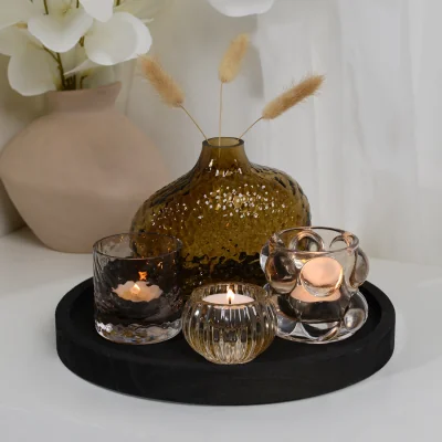 The Range Eden Round Candle Tray - Brown