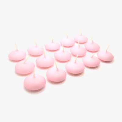 The Range Red Floating Candles, Pack of 15, Unscented, Long Burn for Wedding Decor - Pink