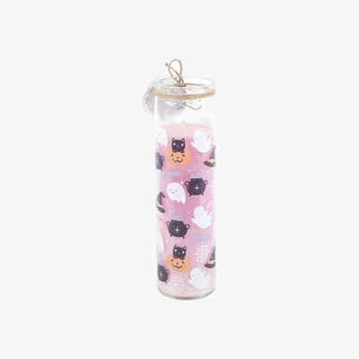 The Range Something Different Candy Apple Pastel Halloween Tube Candle - Pink/Black/White