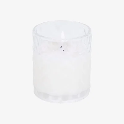 The Range Chevron Glass LED Candle - White