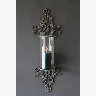 Rockett St George Metal Filigran Candle Wall Sconce
