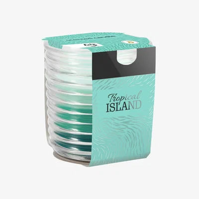 The Range Tropical Island Scented Candle In Ribbed Glass Jar Assorted Fragrance Home Decor Xmas Gift Pack - Neutral