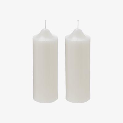 The Range Unscented Pillar Candles Set - White / 2