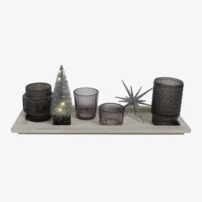 The Range Shimmer Candle Tray - Grey