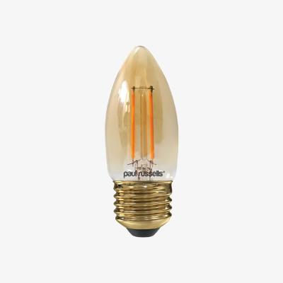The Range 2.5W LED Filament, Candle,E27, 200lm, Non-Dim, 2200K Bulb - Extra Warm White