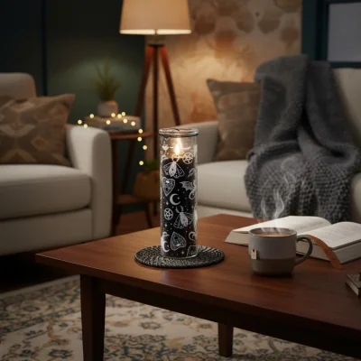 The Range Celestial Tall Cylinder Candle - Black