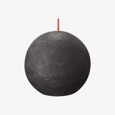 The Range Stormy Grey Bolsius Rustic Ball Candle - Grey