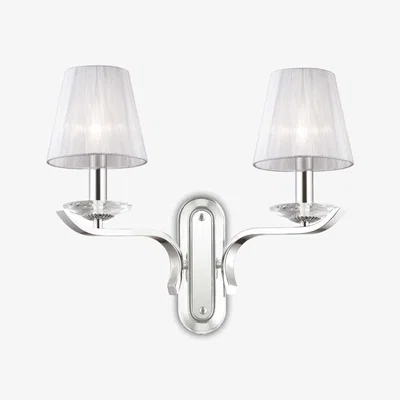 The Range Pegaso 2 Light Indoor Candle Wall Light with Shades - Chrome