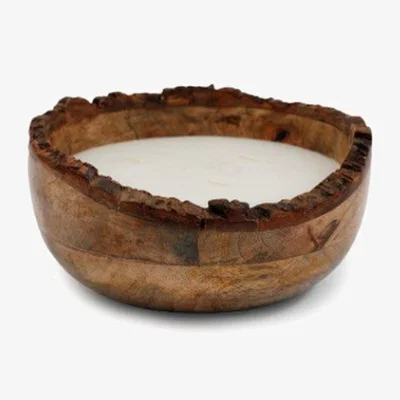 The Range Large Mushroom Bark Edge Candle - Brown