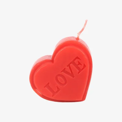 The Range Red Love Heart Shaped Valentine's Day Candle - Unscented