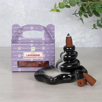 The Range Lavender Backflow Dhoop Cones 3. Set Of 6 Packets - Purple