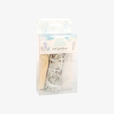 The Range Smudge Kit With Clear Quartz For Energy Cleansing - White