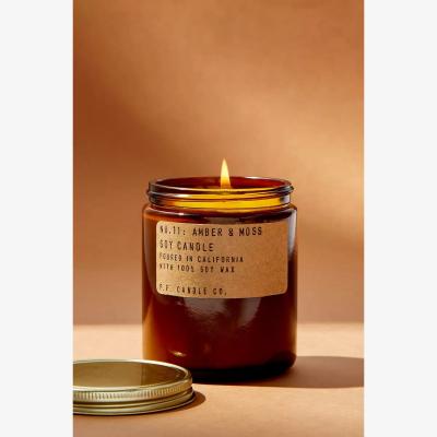 Urban Outfitters P. F. Candle Co. Amber & Moss Soy Candle Dia: 7.3cm x H: 8.9cm at Urban Outfitters
