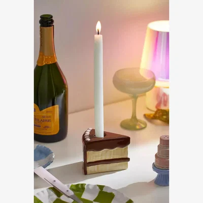 Urban Outfitters Pretty Shitty Cakes UO Exclusive Cake Slice Taper Candle Holder - Brown ALL at Urban Outfitters