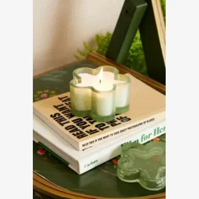 Urban Outfitters Green Flower Candle - Green ALL at Urban Outfitters