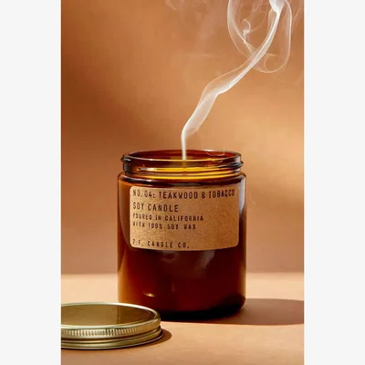Urban Outfitters P. F. Candle Co. Teakwood & Tobacco Soy Candle Dia: 7.3cm x H: 8.9cm at Urban Outfitters