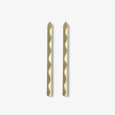 Wolf & Badger Green / White Gardener Dinner Candles | Pygmalion London