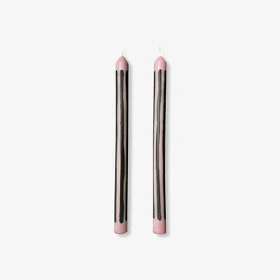 Wolf & Badger Green / Pink / Purple Crumpet - Dinner Taper Candle Pair | Pygmalion London