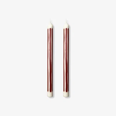 Wolf & Badger White / Green Beckford Dinner Taper Candles - Pair | Pygmalion London