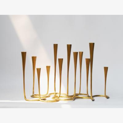 Wolf & Badger Gold Daisy Candle Stand | Medium | Posh Trading Company