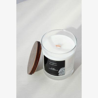 Wolf & Badger Black / White Hidden Message Candle - Leather & Sandalwood | One Size | Different.