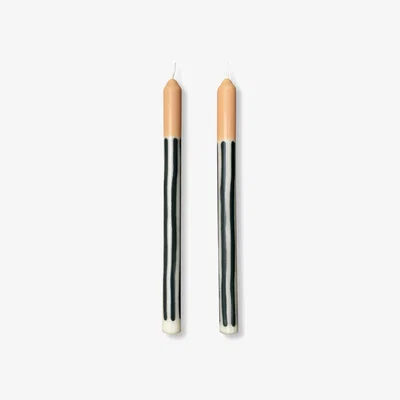Wolf & Badger Green / Pink / Purple Rye - Dinner Taper Candle Pair | Pygmalion London