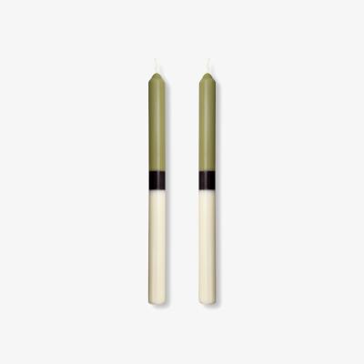 Wolf & Badger Green / Black / White Potting Shed - Dinner Taper Candle Pair | Pygmalion London