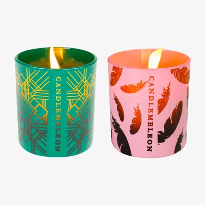 Wolf & Badger Pink / Purple / Green Sweet Tropical Colour Changing Candle Combo - 2X 200G Candlemeleon