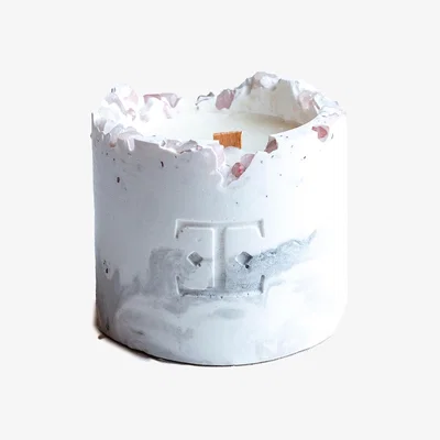 Wolf & Badger Silver Glow Gemstone Candle Small | Esti Living