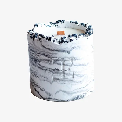 Wolf & Badger White / Black Black Rose Gemstone Candle Large | Esti Living