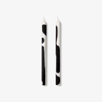 Wolf & Badger Black / White Mali - Dinner Taper Candle Pair | Pygmalion London
