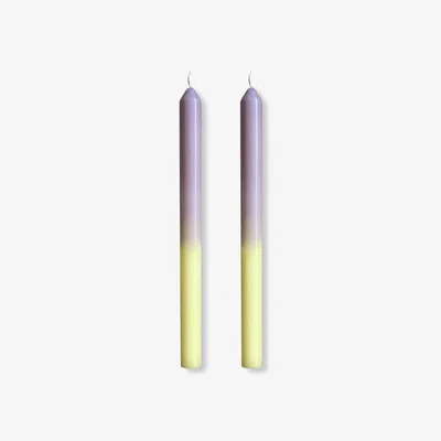 Wolf & Badger Pink / Purple / Yellow Carnaby - Dinner Taper Candle Pair | Pygmalion London