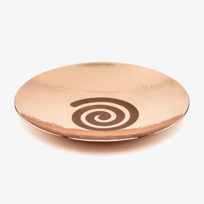 Wolf & Badger Rose Gold Hand-Hammered Copper Spiral Wellness Incense Plate | Anatoliacraft