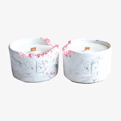 Wolf & Badger Silver Glow Midi Candle Set | Esti Living