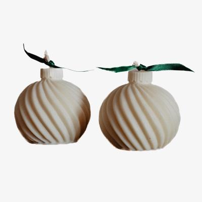 Wolf & Badger White Twist Christmas Ball Candles Set | Studio Üm