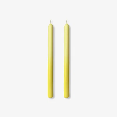 Wolf & Badger Yellow / Orange Sunshine - Dinner Taper Candle Pair | Pygmalion London